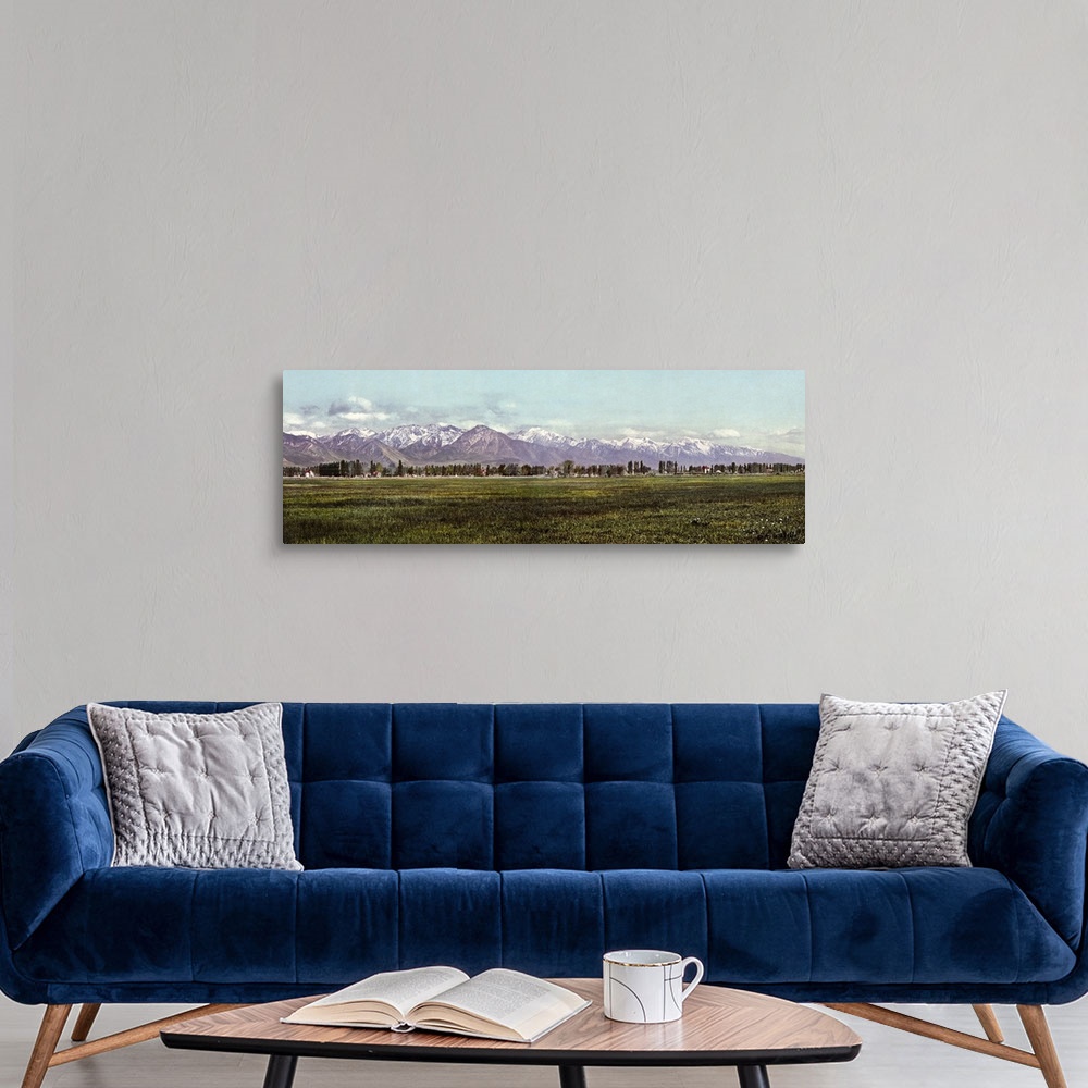 A modern room featuring Vintage photograph of The Wasatch Range, Salt Lake City, Utah