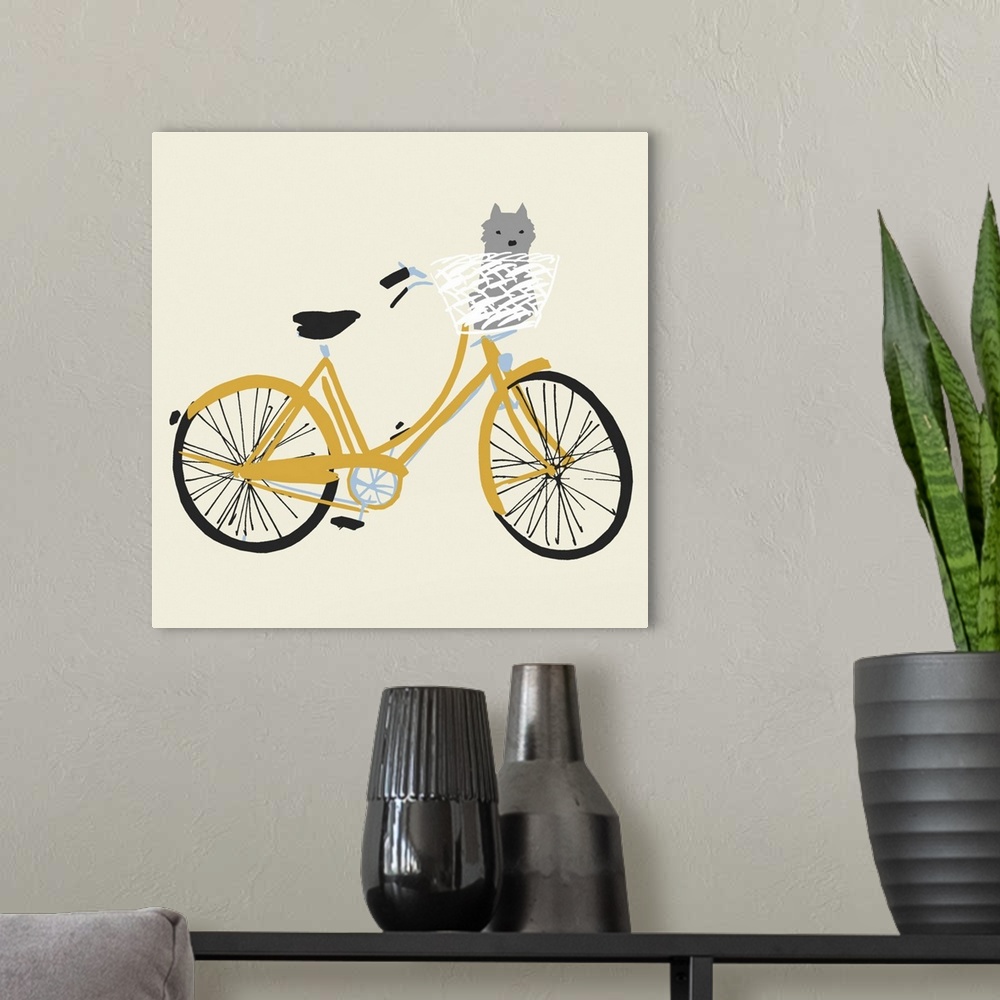 A modern room featuring A Bicycle Made For Two