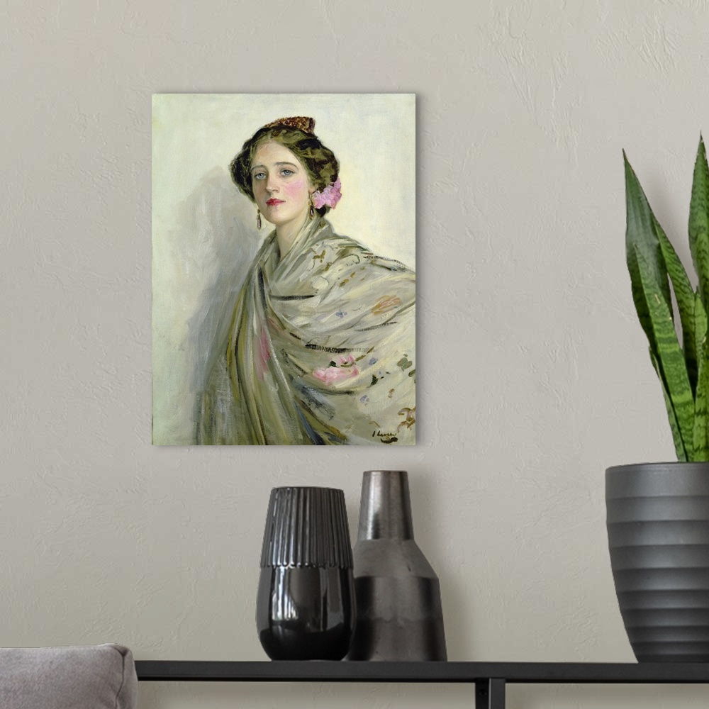 A modern room featuring A Fair Spaniard', Portrait Of Mrs Chowne (Originally oil on canvas)