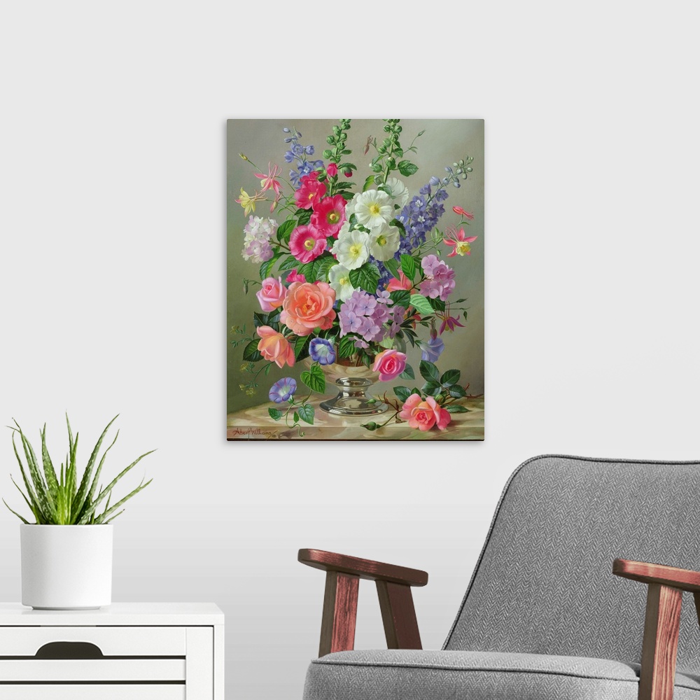 A modern room featuring A September Floral Arrangement