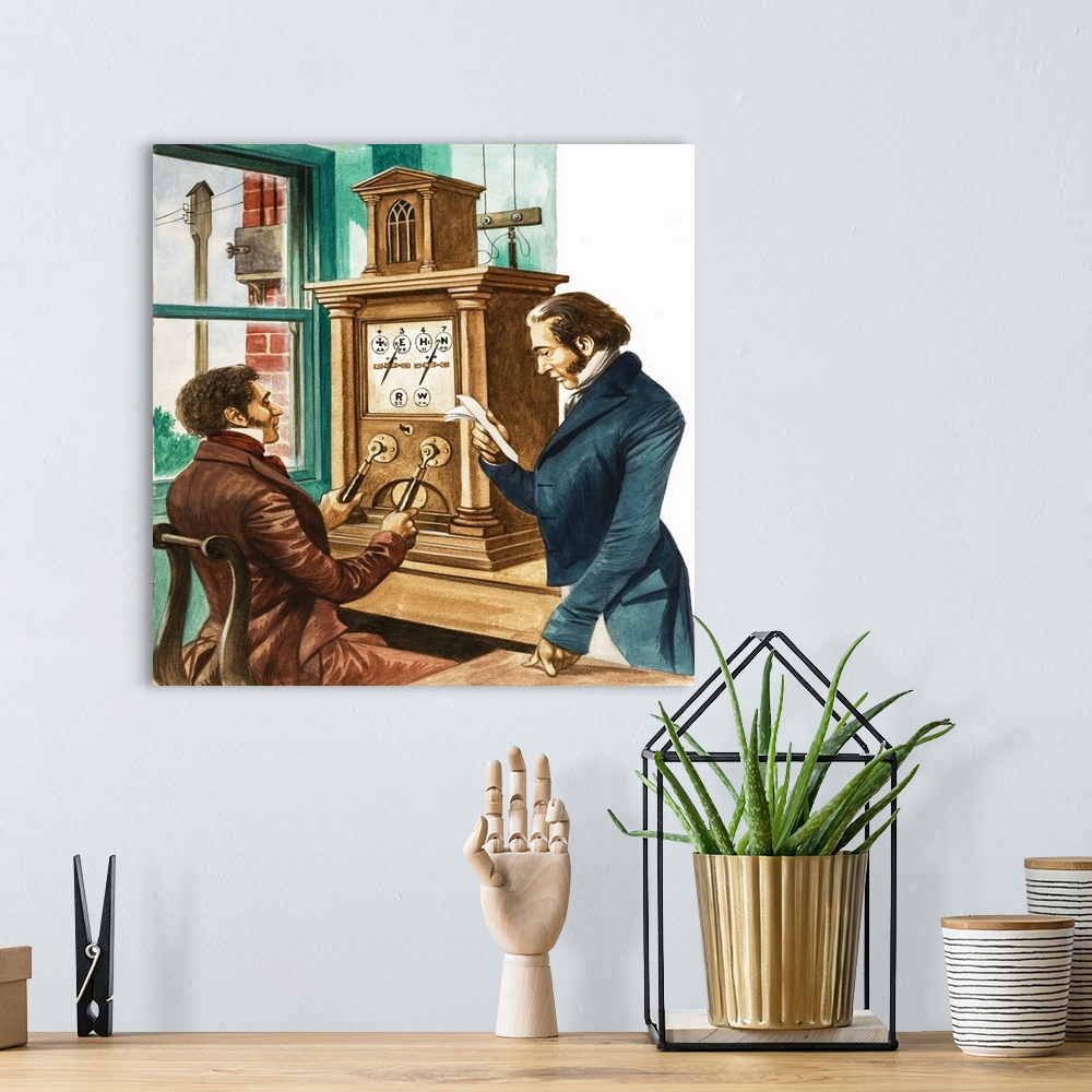 A bohemian room featuring Once Upon a Time... communication one hundred years ago. A Victorian telegraph office. Original a...