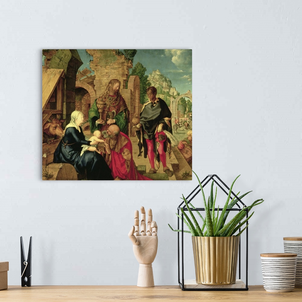 A bohemian room featuring XJL9627 Adoration of the Magi, 1504 (oil on panel)  by Durer or Duerer, Albrecht (1471-1528); 100...