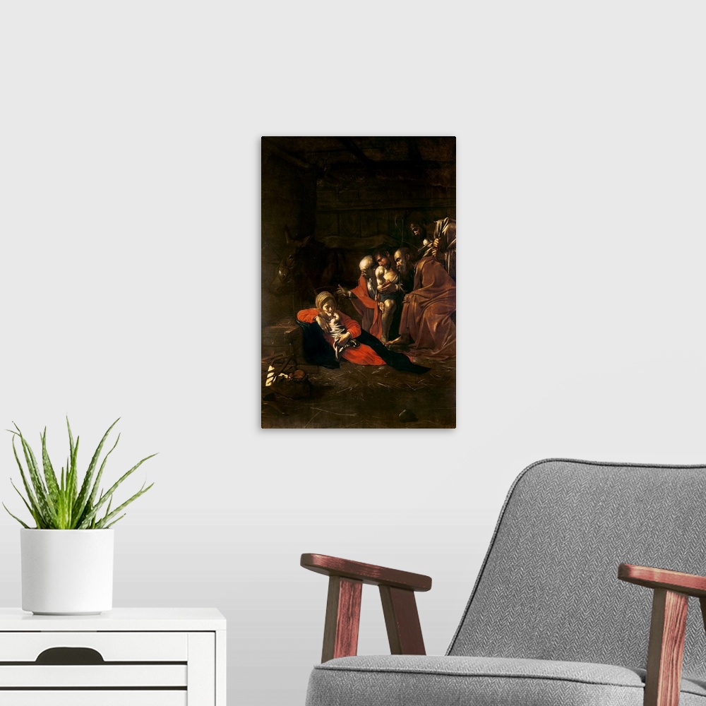 A modern room featuring Adoration of the Shepherds