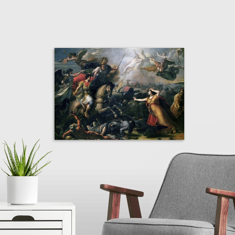 A modern room featuring Allegory of the Battle of Marengo