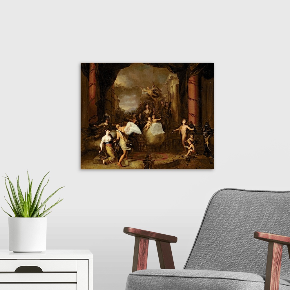 A modern room featuring Allegory of the city of Amsterdam