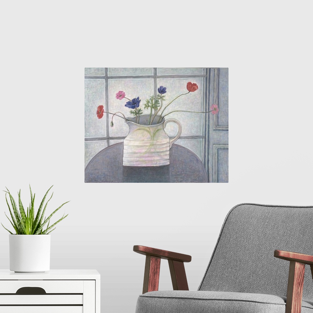 A modern room featuring Anemones and Poppies, 2008
