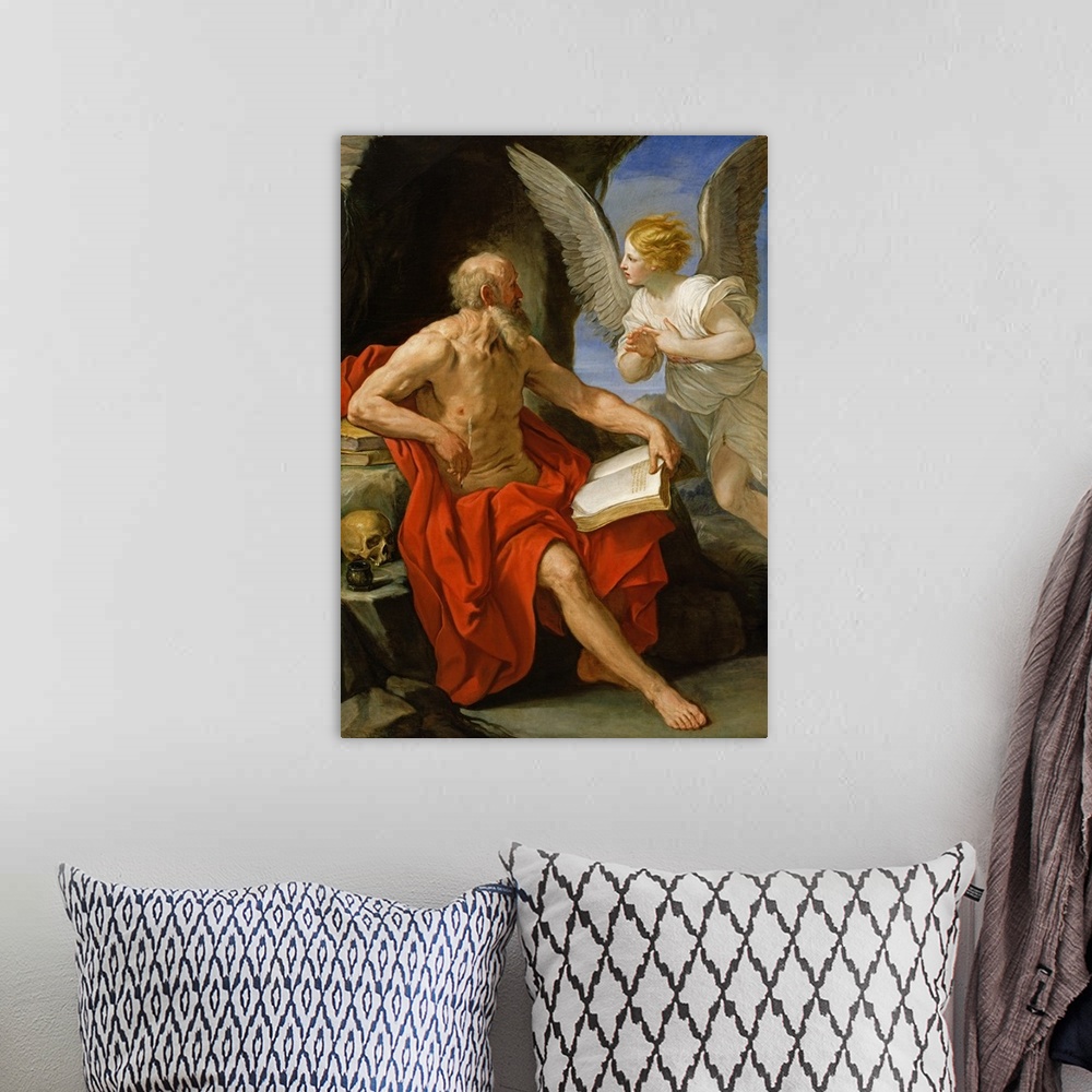 A bohemian room featuring Angel Appearing to St. Jerome, c.1640