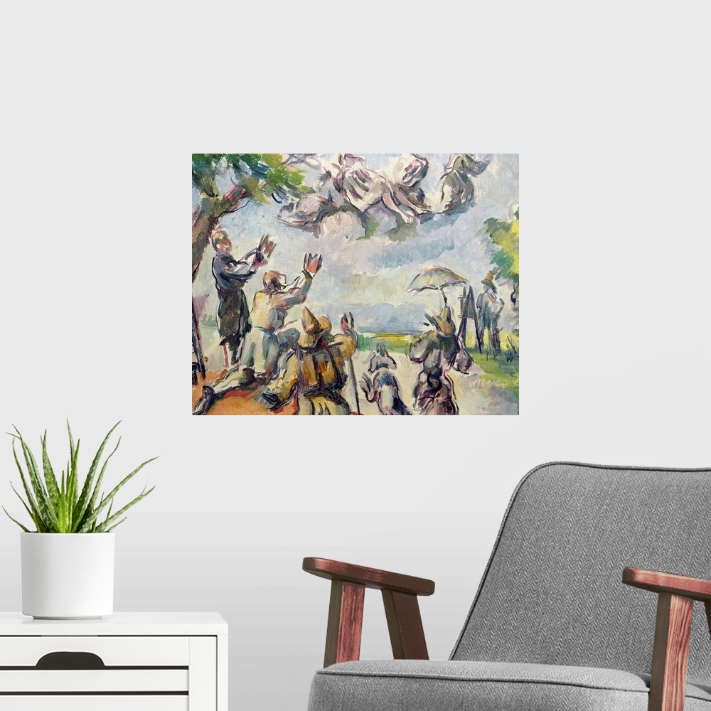 A modern room featuring Apotheosis of Delacroix