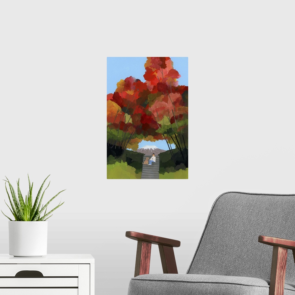 A modern room featuring Arch Of Autumn Leaves