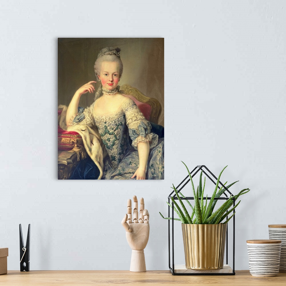 A bohemian room featuring XAM70463 Archduchess Marie Antoinette Habsburg-Lotharingen (1755-93) 1767-68 (oil on canvas)  by ...