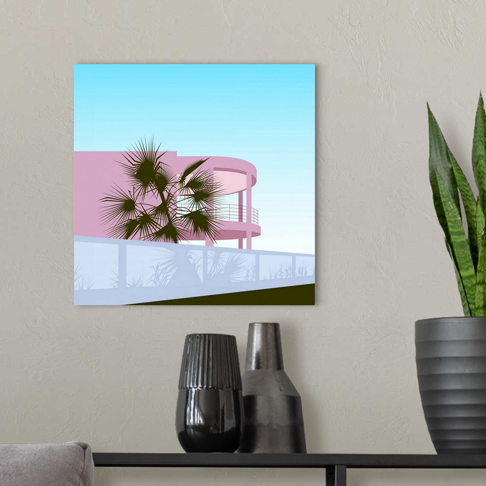 A modern room featuring Art Deco Beach House