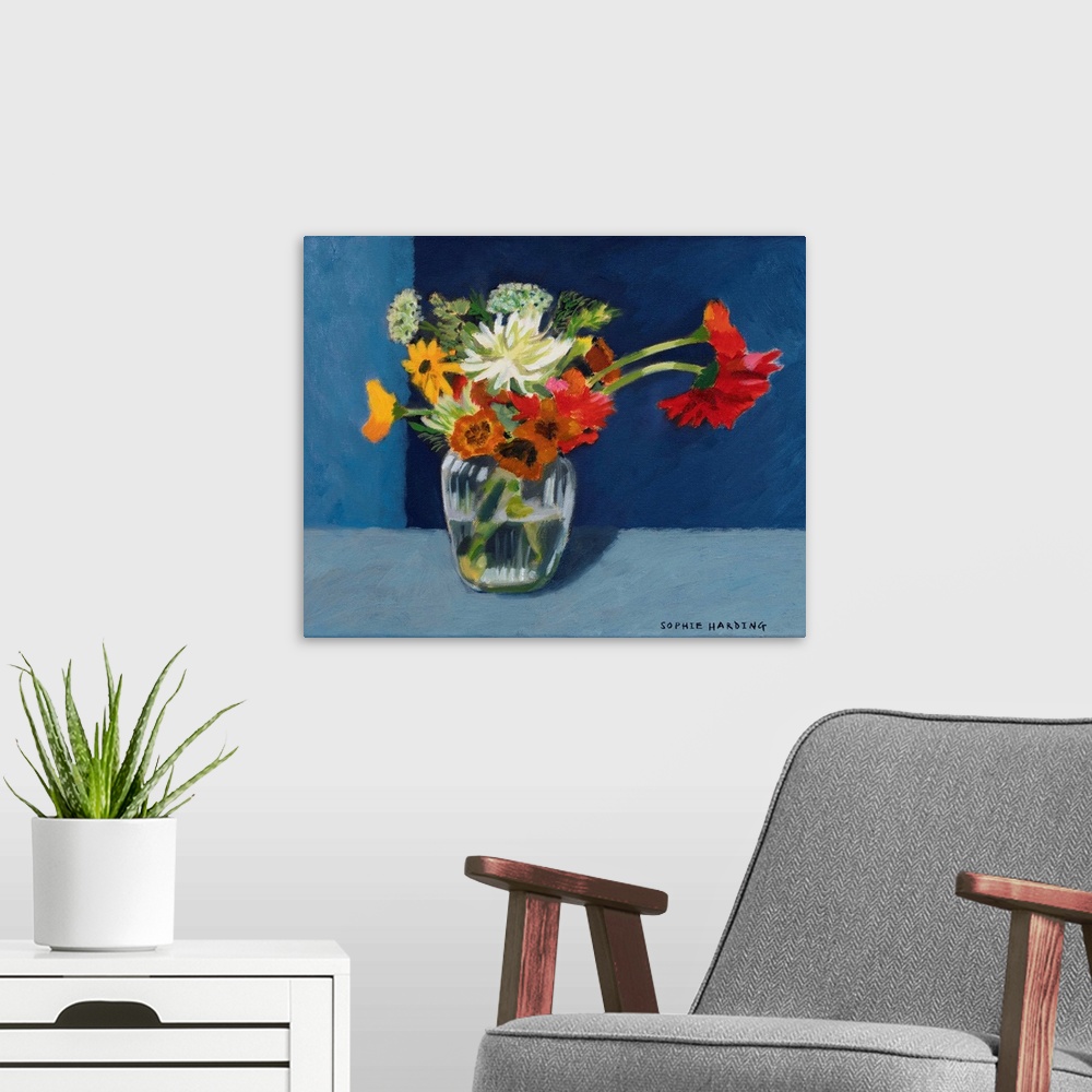 A modern room featuring August Flowers