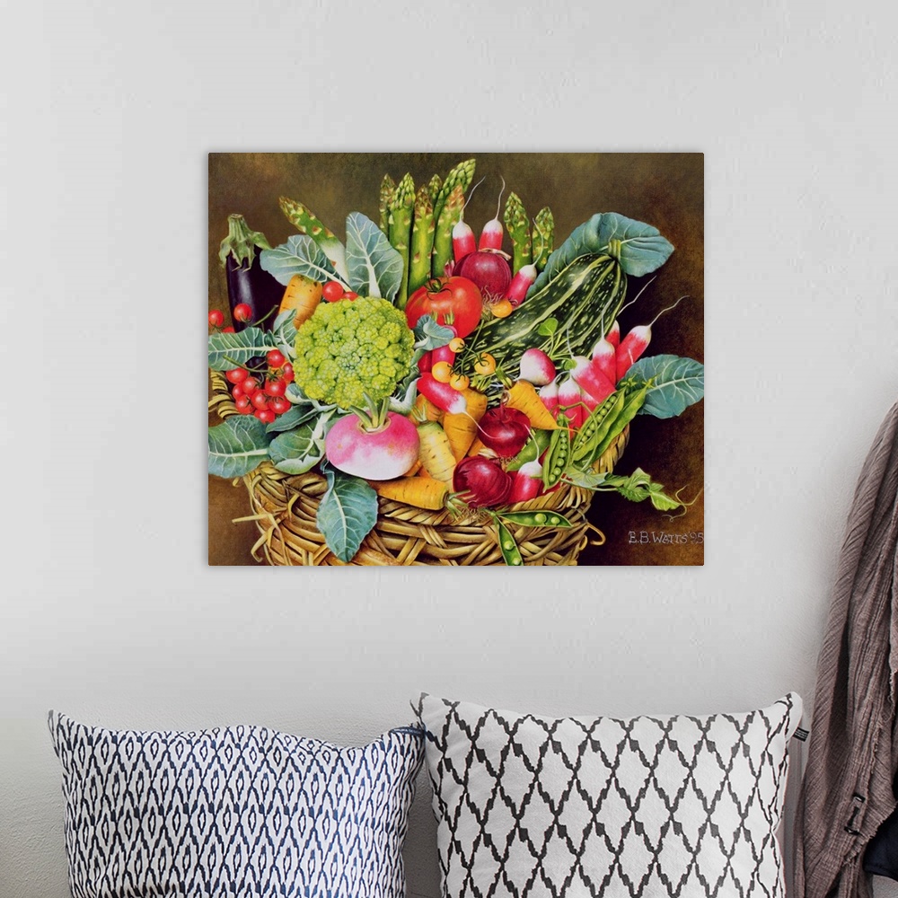 A bohemian room featuring Basket Of Produce