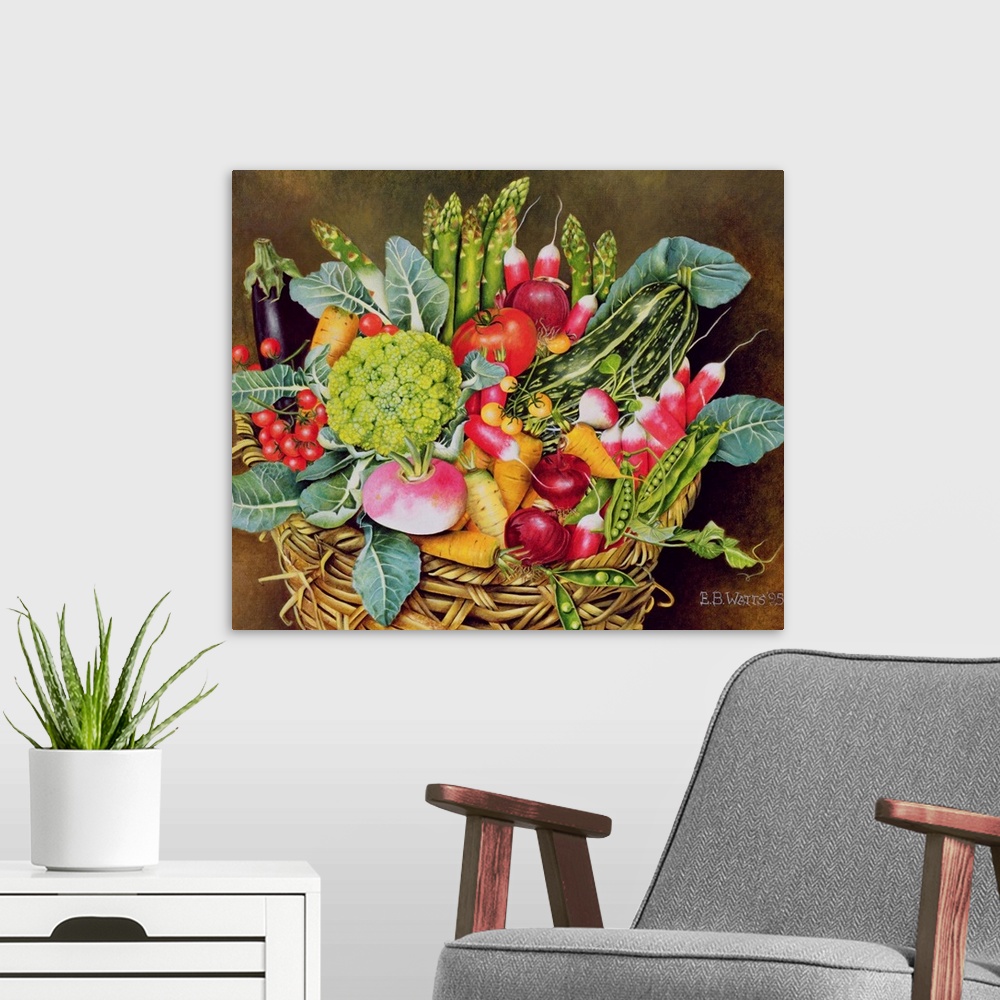 A modern room featuring Basket Of Produce