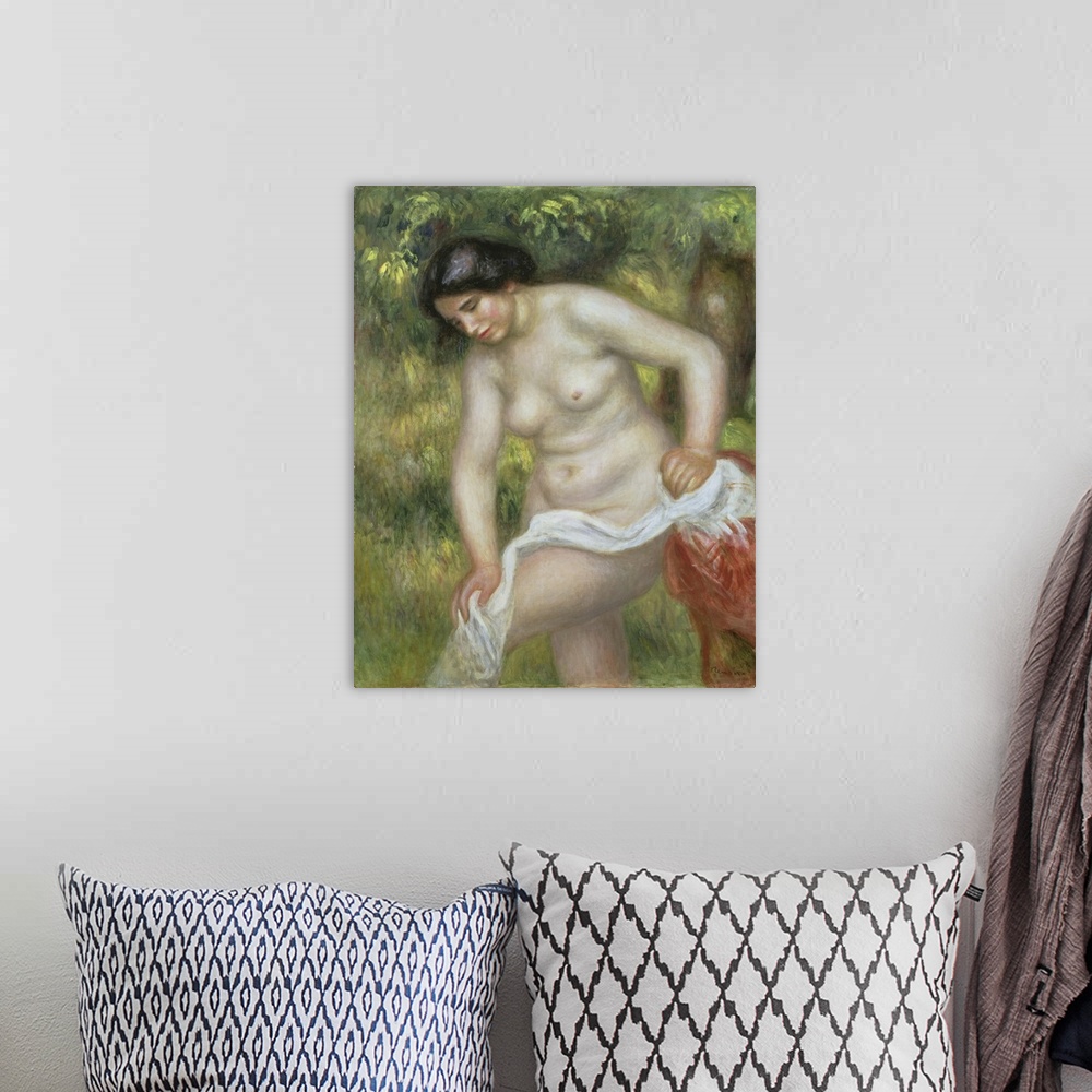 A bohemian room featuring Bather Drying Herself With A White Cloth (Originally oil on canvas)
