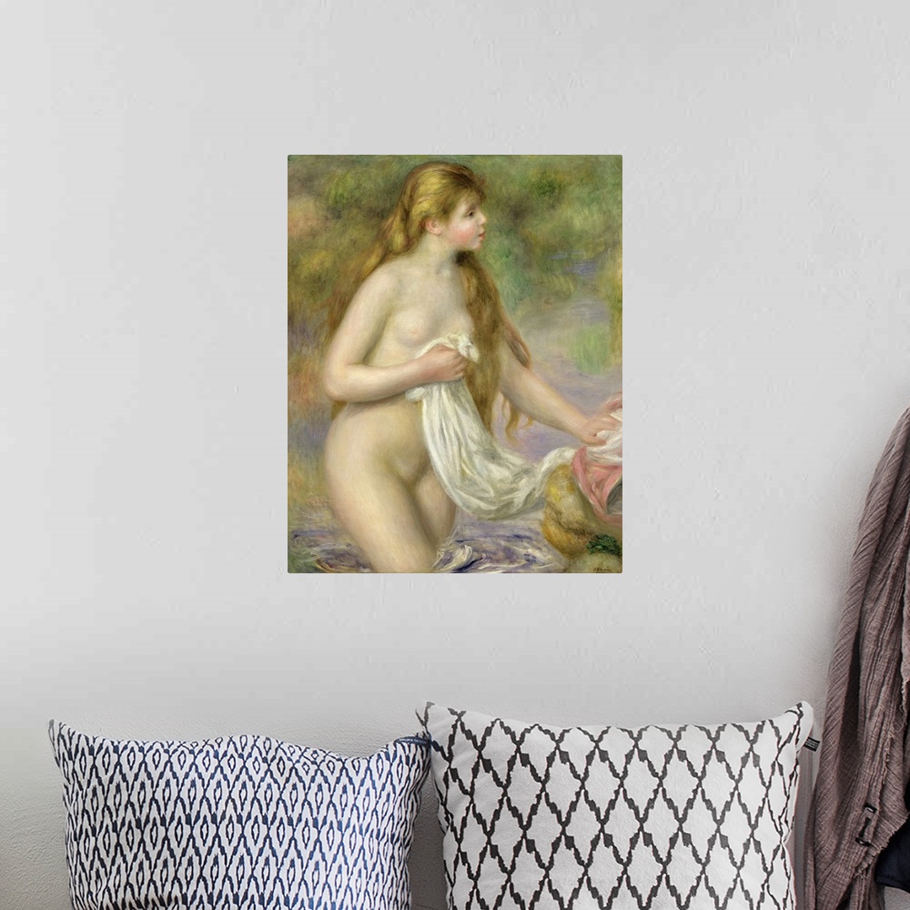 A bohemian room featuring XIR19112 Bather with long hair, c.1895 (oil on canvas)  by Renoir, Pierre Auguste (1841-1919); 82...