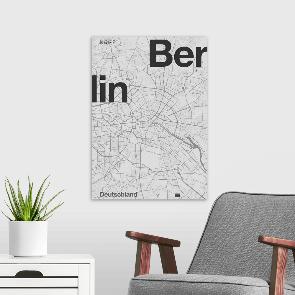A modern room featuring Berlin Minimal Map, 2019