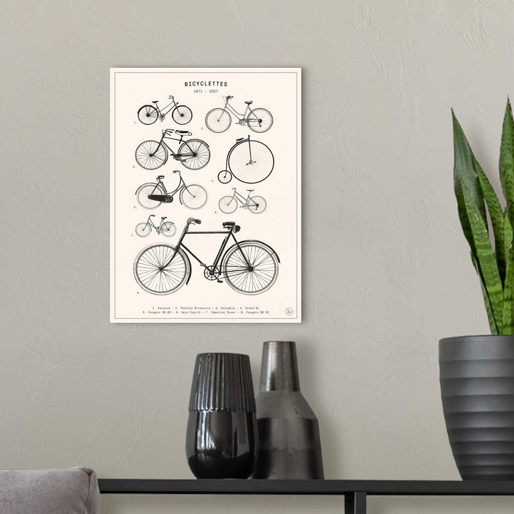 A modern room featuring Bicyclettes
