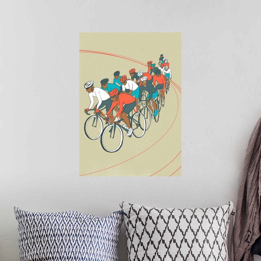 A bohemian room featuring Bike Race