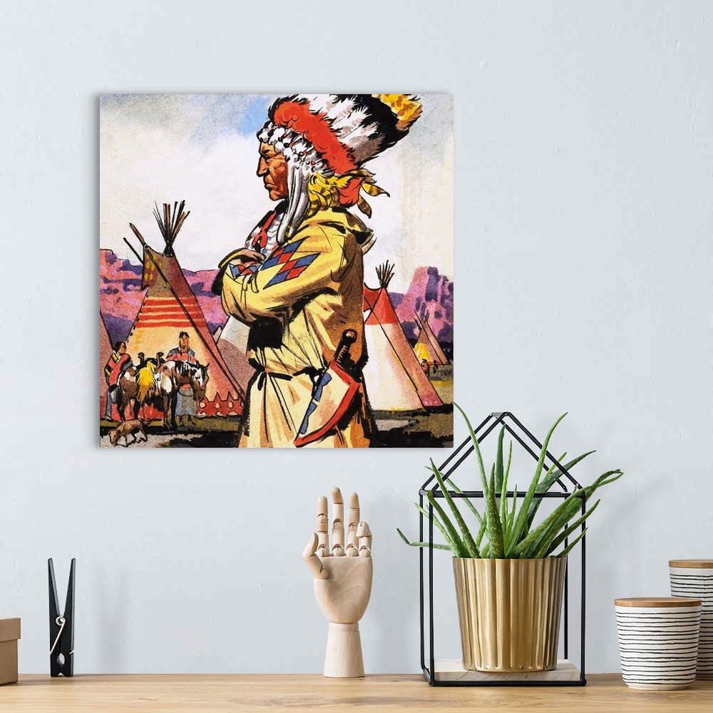 A bohemian room featuring Blackfoot Native American