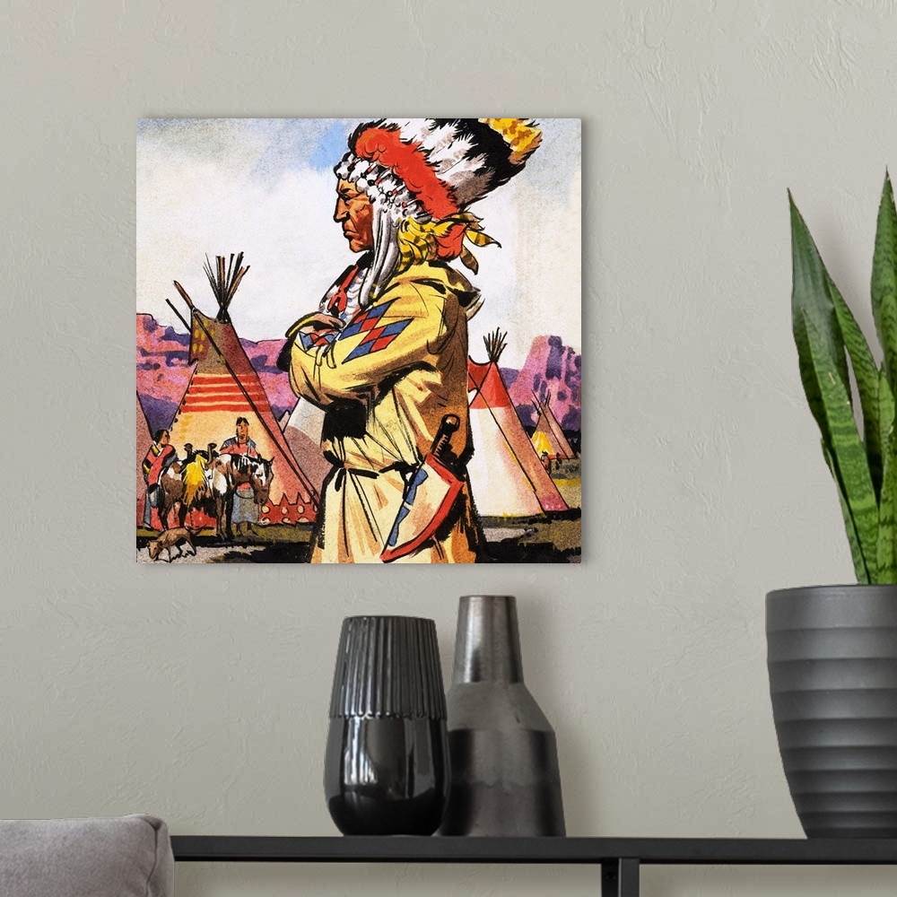 A modern room featuring Blackfoot Native American