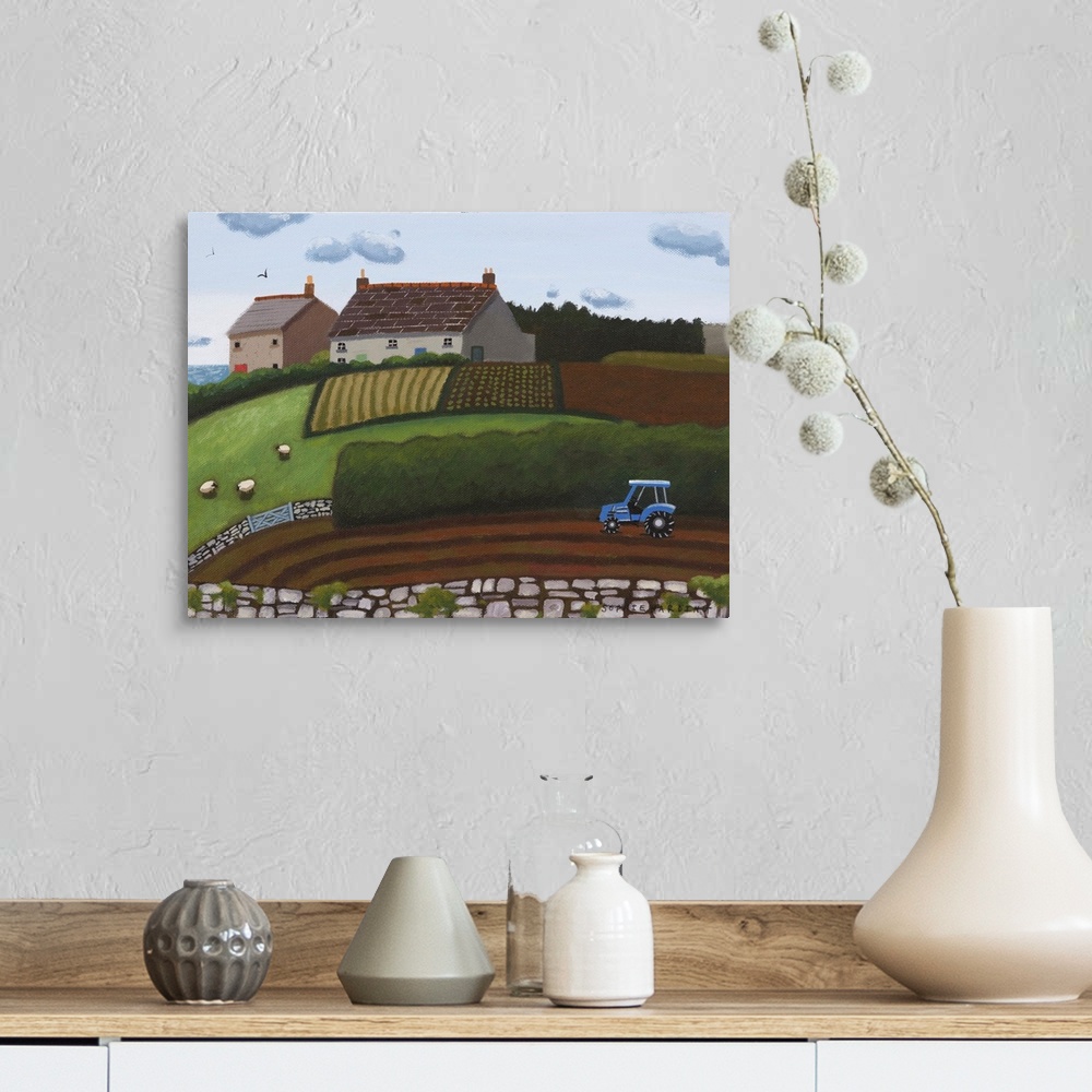 A farmhouse room featuring Blue Tractor, Sheep And Farmhouse