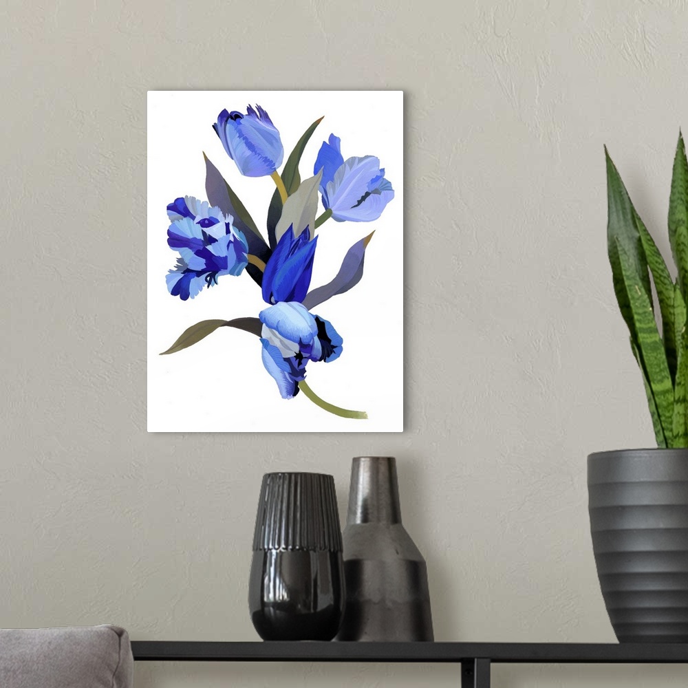 A modern room featuring Blue Tulip