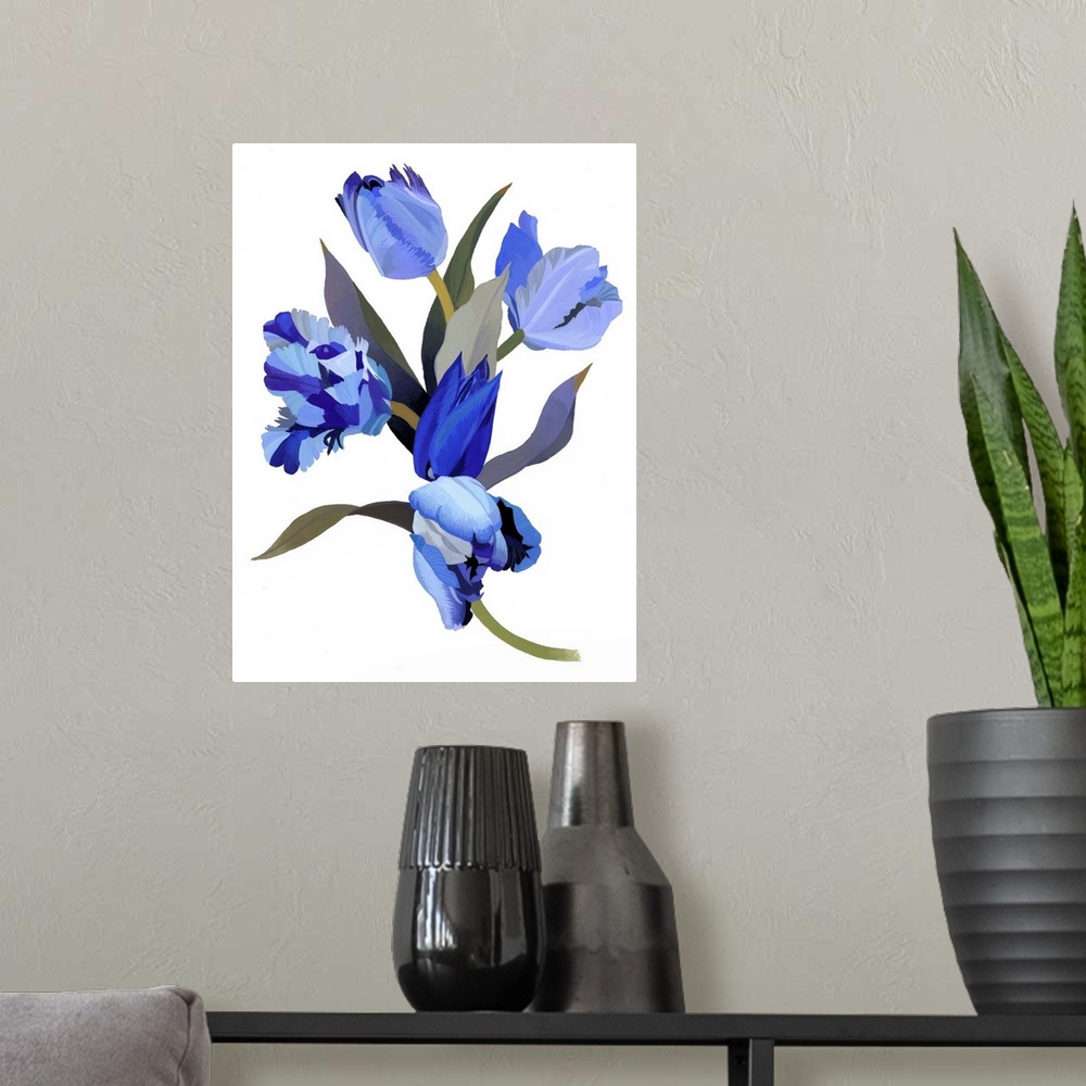 A modern room featuring Blue Tulip