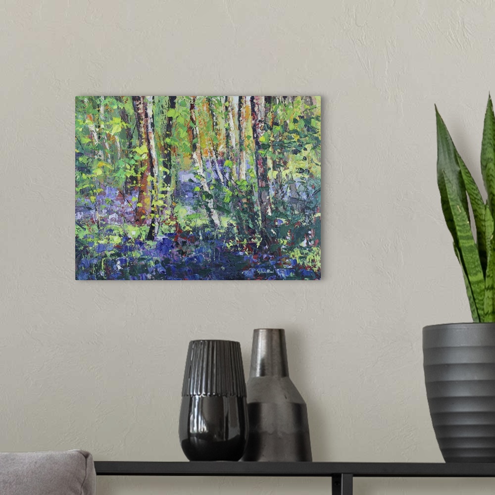 A modern room featuring Bluebells And Dancing Leaves