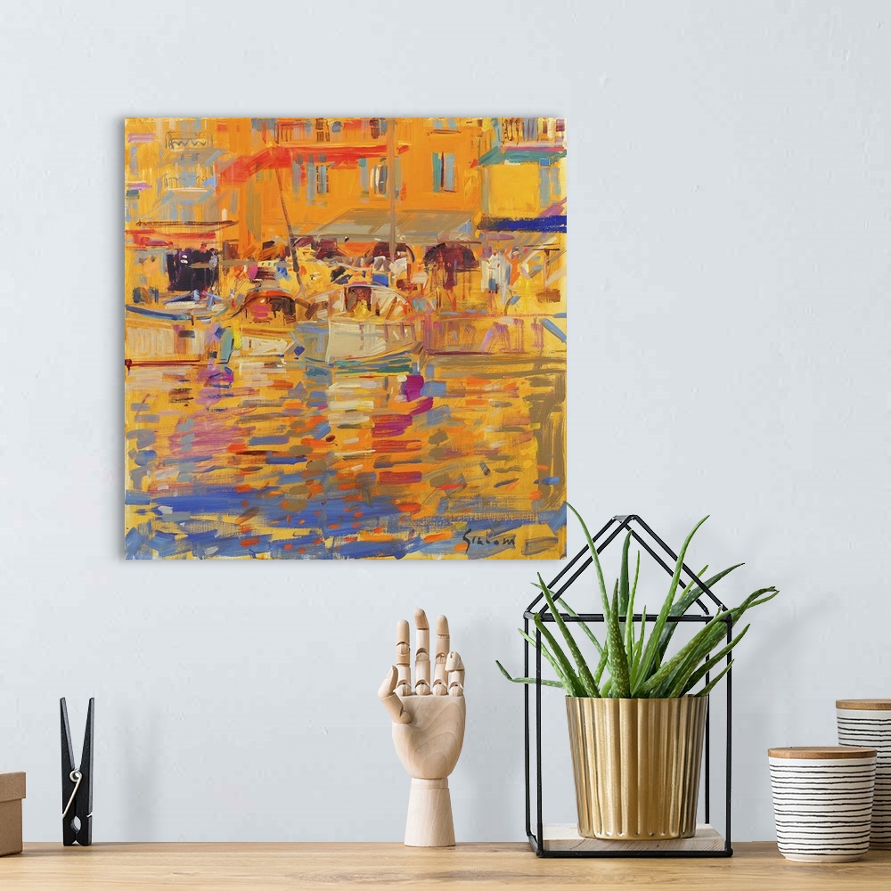 A bohemian room featuring Boats In Harbour, Saint-Tropez