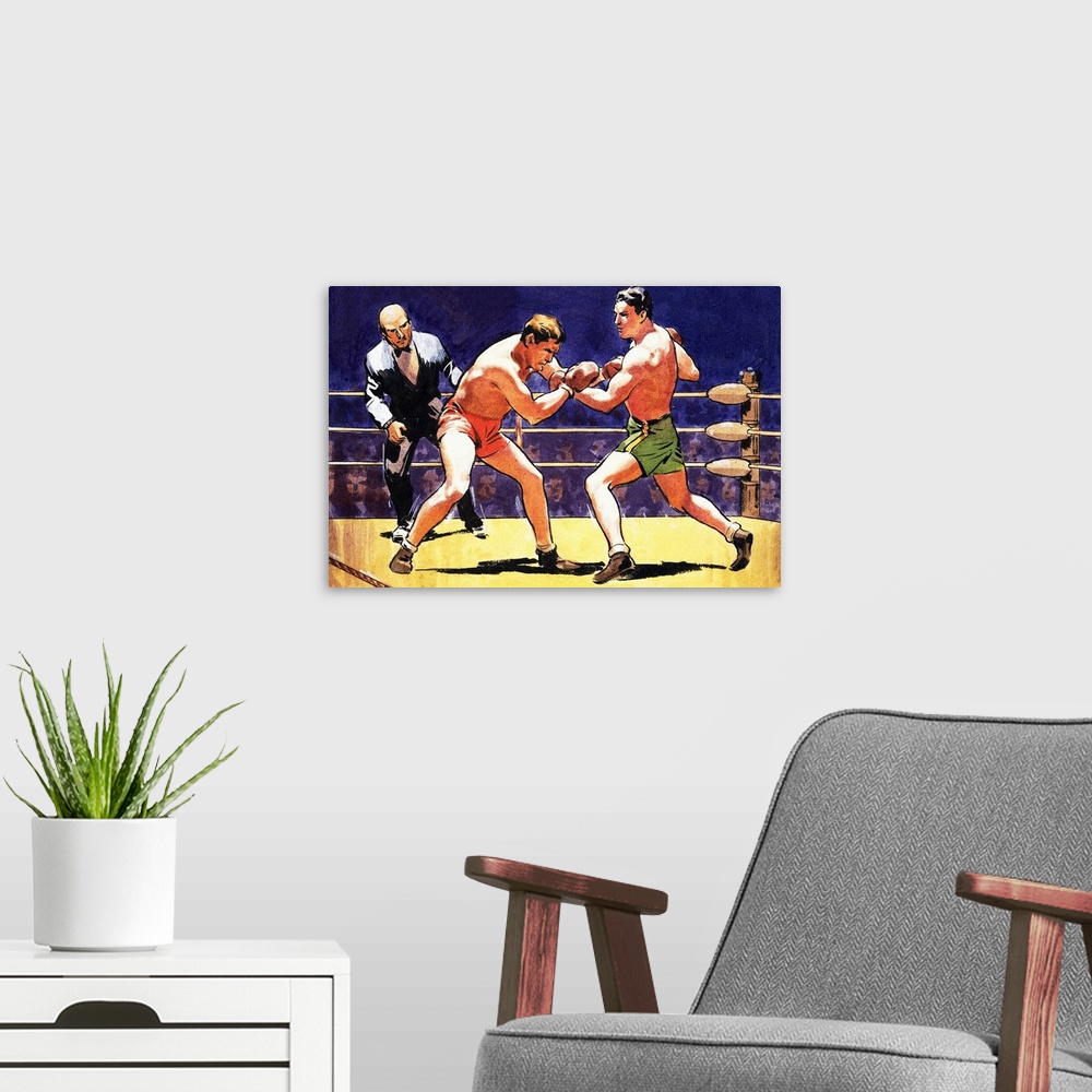 A modern room featuring Boxing Match
