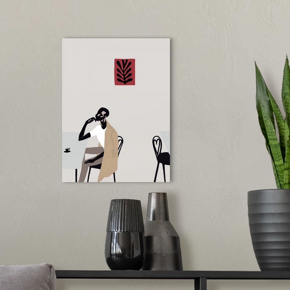 A modern room featuring Cafe Scene with Matisse, 2016. Originally digital.