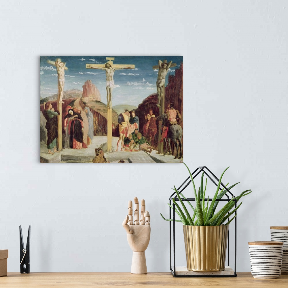 A bohemian room featuring Calvary, after a painting by Andrea Mantegna (1431 1506)