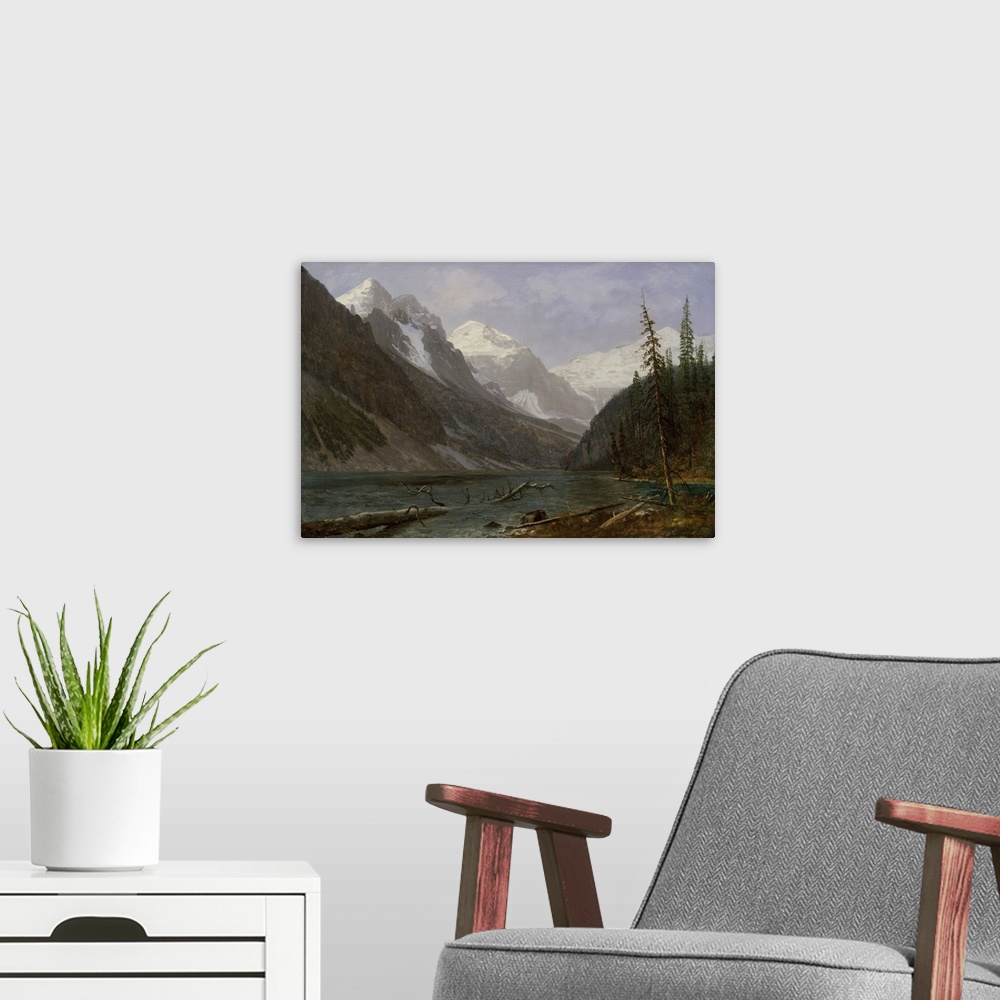 A modern room featuring Originally oil on paper mounted to board.