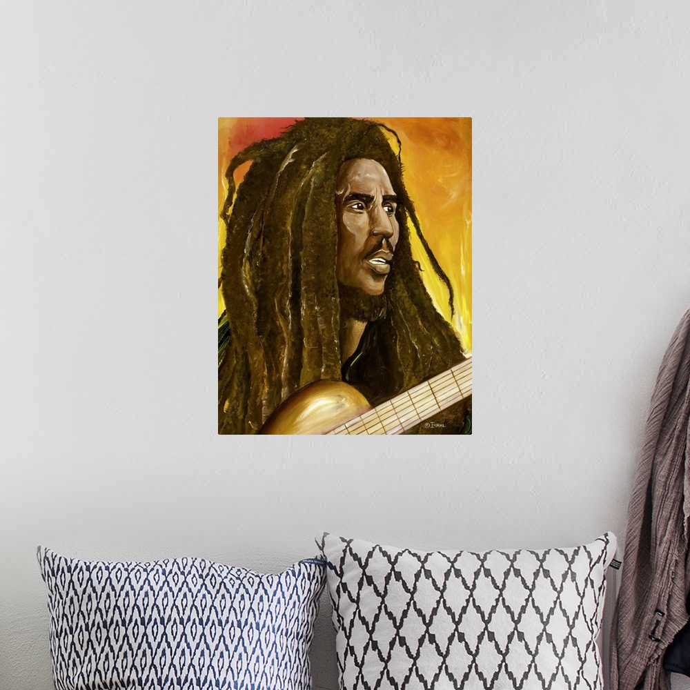 A bohemian room featuring Catch a Fire.  By Ikahl Beckford.
