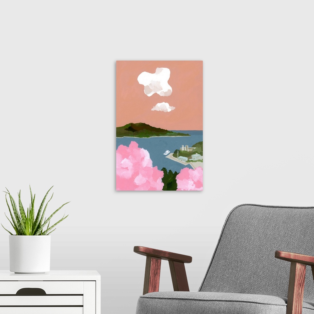 A modern room featuring Cherry Blossoms And Harbors