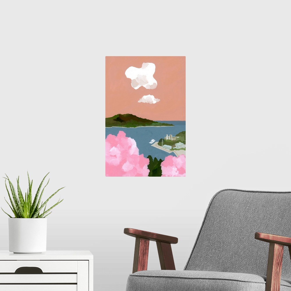 A modern room featuring Cherry Blossoms And Harbors