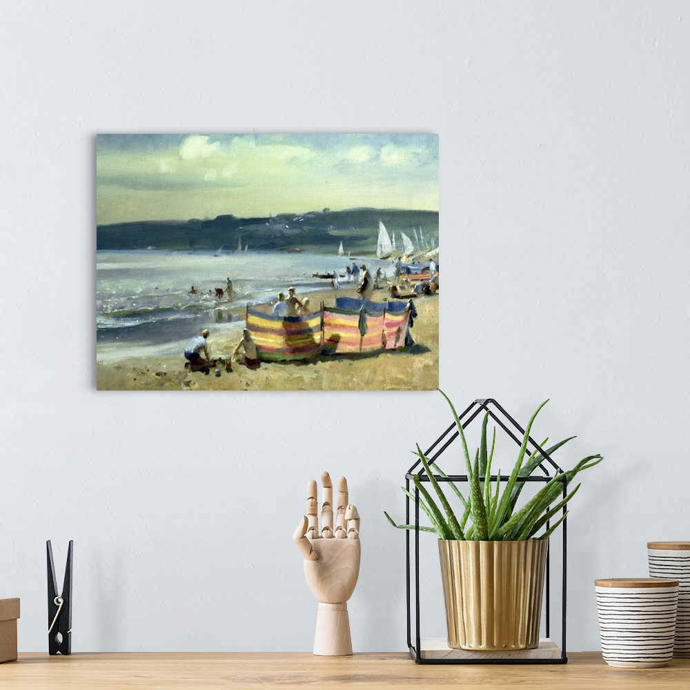 A bohemian room featuring Children on the Beach at Abersoch