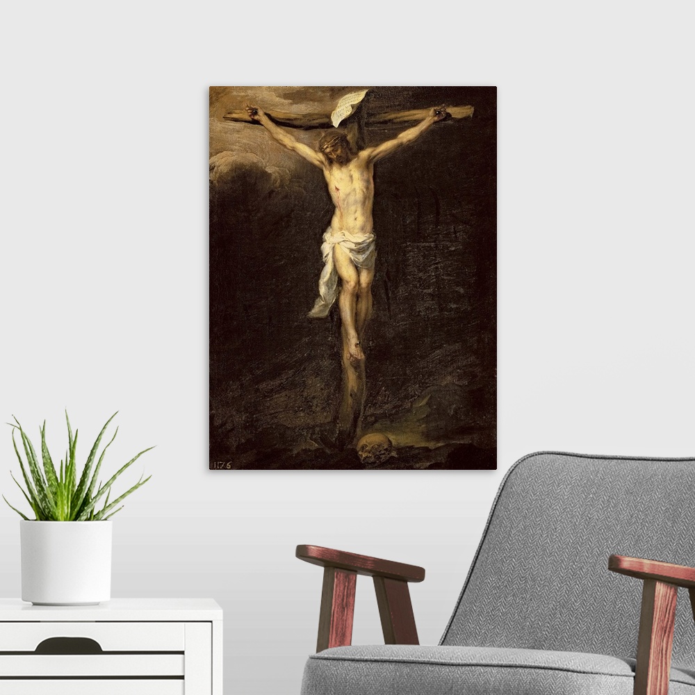 A modern room featuring Christ on the Cross, 1672