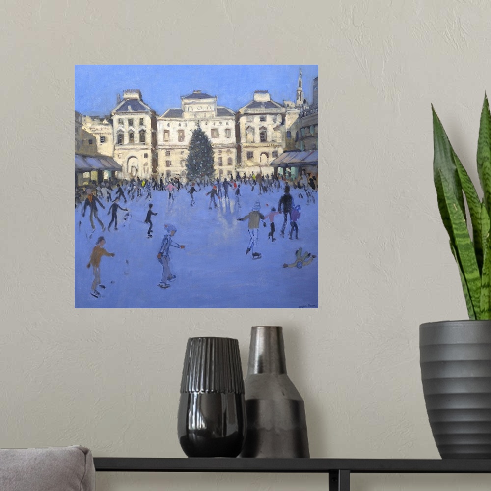 A modern room featuring Christmas skaters, Somerset House, 2009