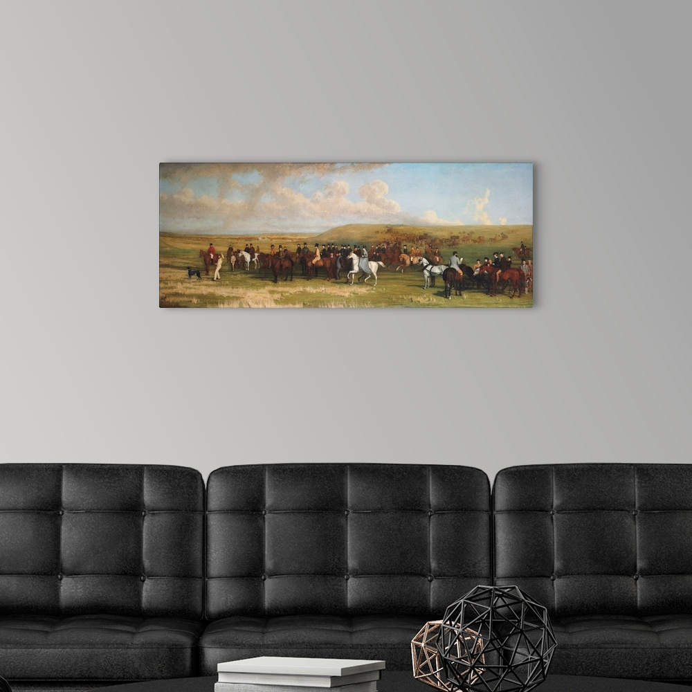 A modern room featuring Coursing at Ashdown Park (oil on canvas)