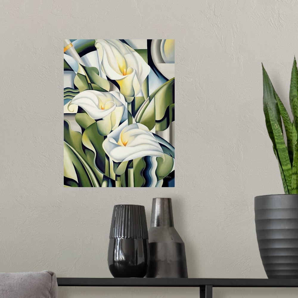 A modern room featuring Cubist Lilies