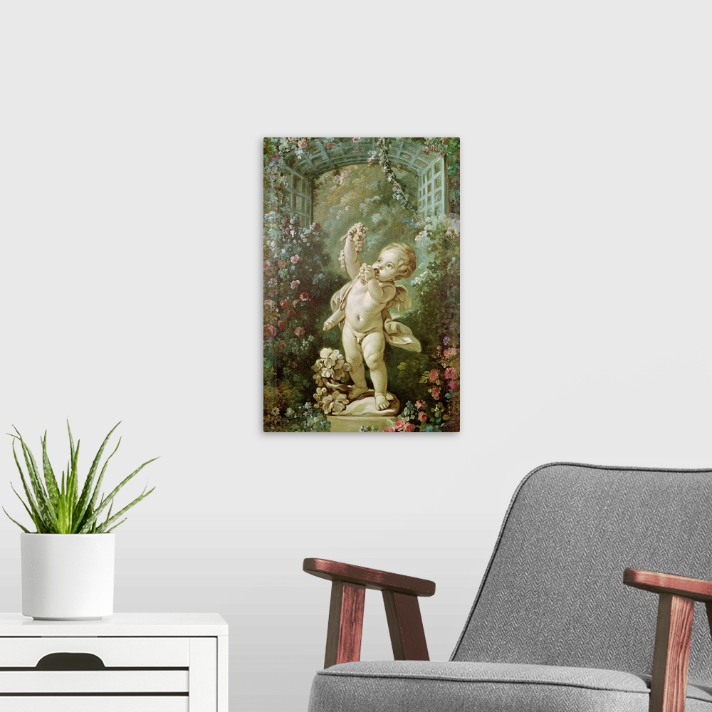 A modern room featuring Cupid with Grapes