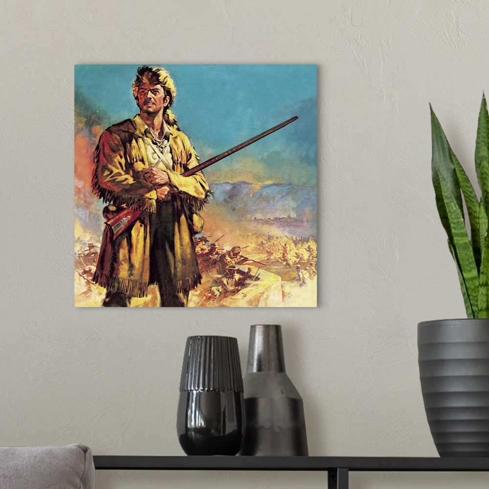 A modern room featuring Davy Crockett: Hero of the Alamo