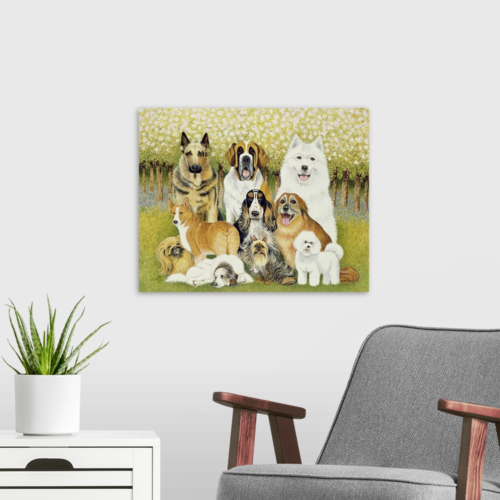 A modern room featuring Dogs in May