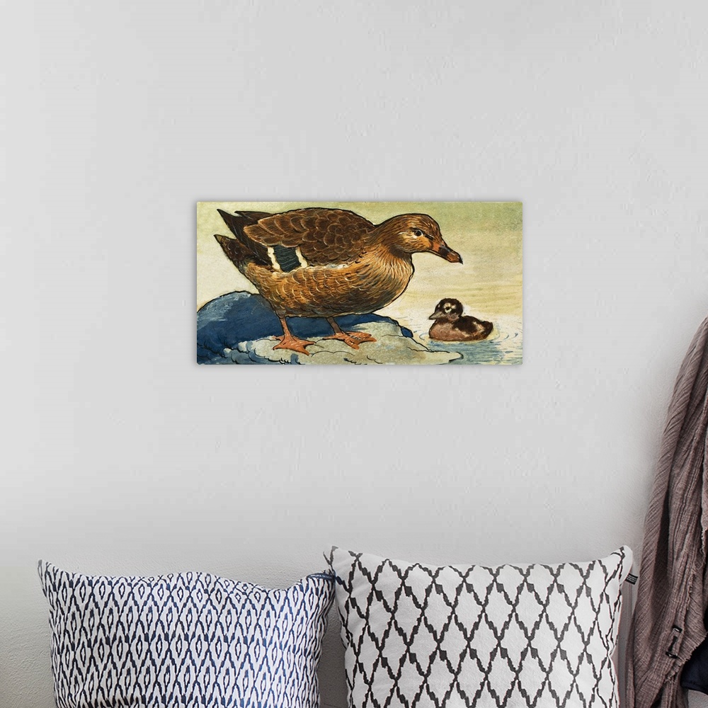 A bohemian room featuring Duck and Duckling. Original artwork.