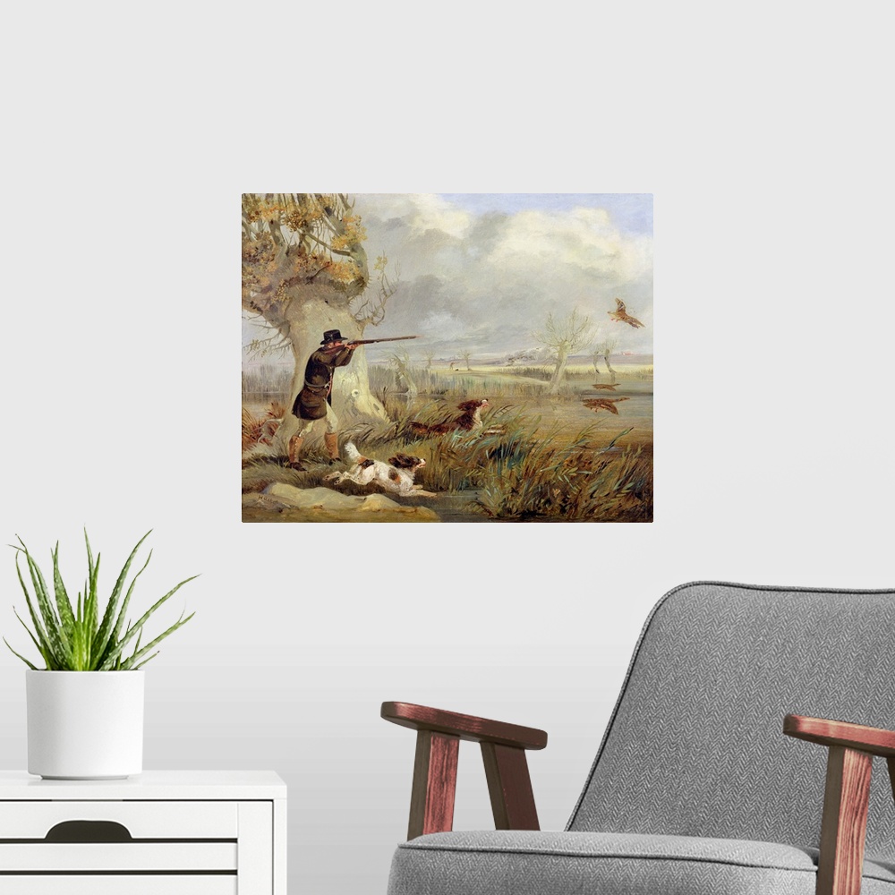 A modern room featuring Duck Shooting