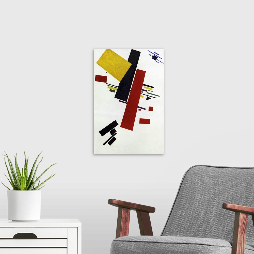 A modern room featuring Dynamic Suprematism
