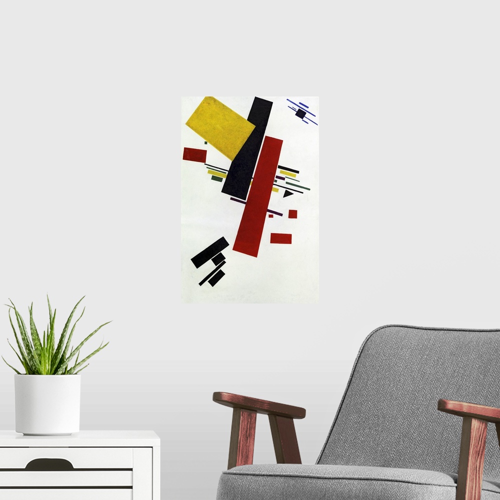 A modern room featuring Dynamic Suprematism
