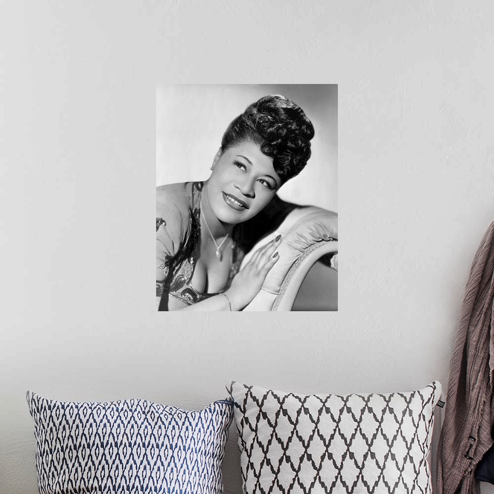 A bohemian room featuring Ella Fitzgerald (1917-1996) american jazz singer c. 1947
